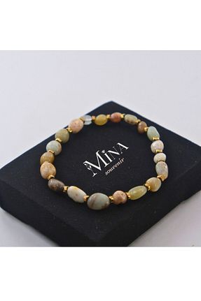 دستبند جواهر قهوه ای زنانه سنگ طبیعی Mina Souvenir - کد 860802826