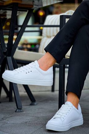 کفش اسنیکر سفید مردانه بند دار BZ Moda - کد 860524340