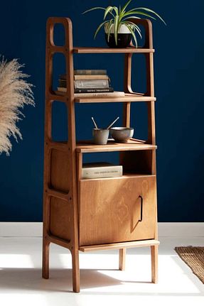 قفسه کتاب قهوه ای 140 سانتی متر Woodesk - کد 860686575