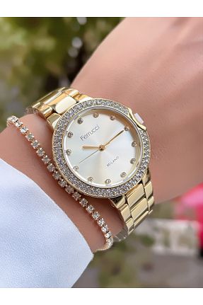 ساعت مچی طلائی زنانه 36 میلی متر Ferrucci - کد 860704552
