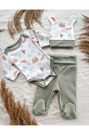 بادی و سرهمی نوزادی سبز بچه گانه بافت Zuff Baby - کد 860706071