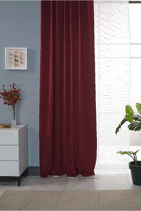 پرده زمینه زرشکی پلی استر Miabella Home - کد 858947484