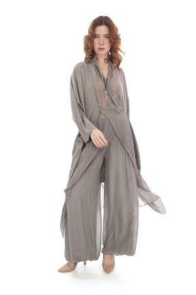 کیمونو و کافتان قهوه ای زنانه ویسکون Bohem Stil - کد 751089827