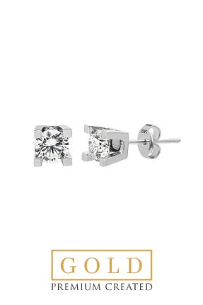 گوشواره طلا سفید زنانه 14 عیار So Chic - کد 106922863