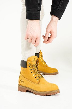بوت / نیم بوت زرد مردانه چرم خالص Hammer Jack - کد 3936425