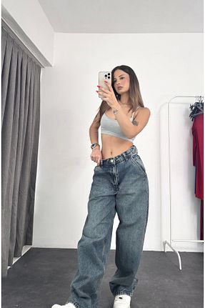 شلوار جین رنگی زنانه پاچه گشاد nona butik - کد 860705196