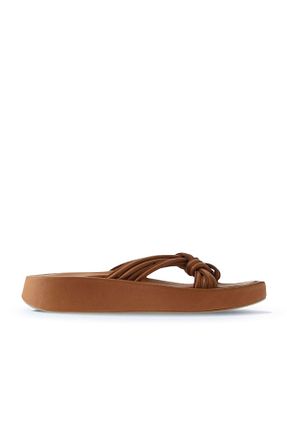 دمپائی قهوه ای زنانه چرم خالص Bueno Shoes - کد 353449808