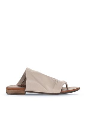 دمپائی طوسی زنانه چرم خالص Bueno Shoes - کد 851595054