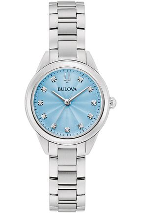 ساعت مچی طوسی زنانه استل (فولاد) Bulova - کد 856576094