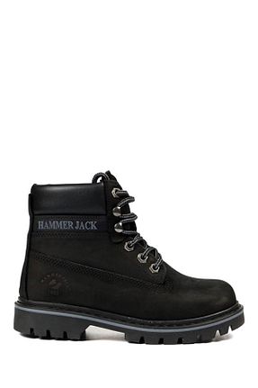 بوت / نیم بوت مشکی مردانه چرم خالص Hammer Jack - کد 35189757