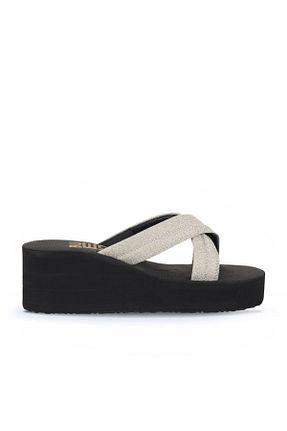 دمپائی طلائی زنانه چرم خالص Bueno Shoes - کد 847199862