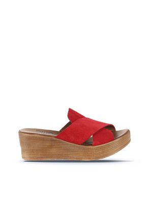دمپائی قرمز زنانه چرم خالص Bueno Shoes - کد 850998298