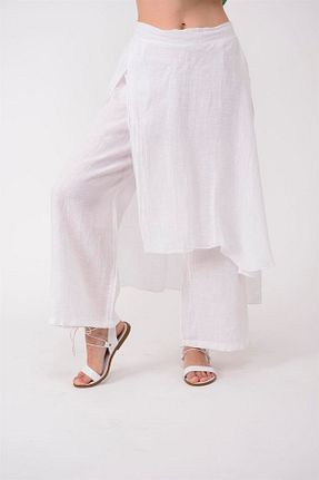 شلوار سفید زنانه پارچه Bohem Stil - کد 316776086