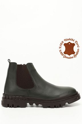 بوت / نیم بوت خاکی مردانه چرم خالص GÖNDERİ(R) - کد 860866118