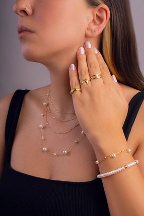 انگشتر نقره زرد زنانه مروارید So Chic - کد 787842806