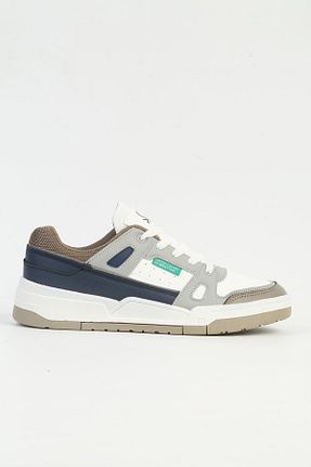 کفش اسنیکر سفید مردانه بند دار Benetton - کد 860884320