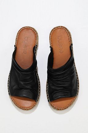 دمپائی مشکی زنانه چرم خالص Bueno Shoes - کد 132644180