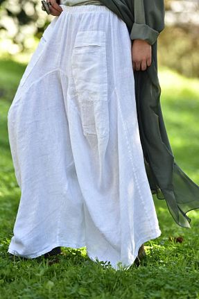 شلوار سفید زنانه پارچه Bohem Stil - کد 685476898