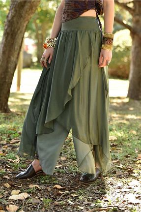 شلوار طوسی زنانه پارچه Bohem Stil - کد 297385866
