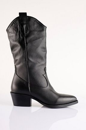 چکمه مشکی زنانه چرم خالص SU SHOE BOUTIQUE - کد 860906606