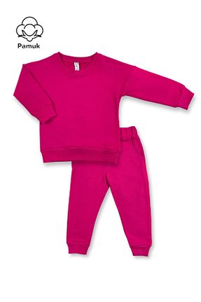 ست بالاتنه و پائین تنه صورتی بچه گانه بافت difa kids - کد 852928139