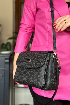 کیف دوشی مشکی زنانه چرم مصنوعی Just Polo - کد 678210335