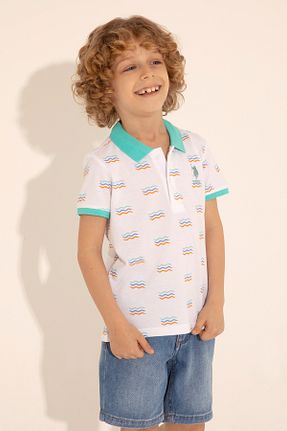پولوشرت سفید بچه گانه پارچه ای U.S. Polo Assn. - کد 832712672