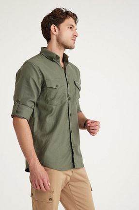 پیراهن خاکی مردانه رگولار Q Steinbock - کد 860918452