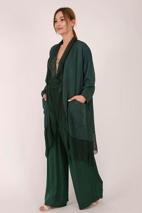 کیمونو و کافتان سبز زنانه ابریشم Bohem Stil - کد 412587342