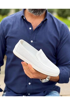 کفش کژوال سفید مردانه چرم خالص ByItallanoshoes - کد 682993295