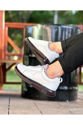 کفش اسنیکر سفید مردانه چرم اصل ByItallanoshoes - کد 765423643