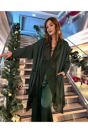 کیمونو و کافتان سبز زنانه ابریشم Bohem Stil - کد 412587342