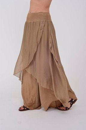 شلوار قهوه ای زنانه پارچه Bohem Stil - کد 685506144