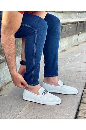 کفش کژوال سفید مردانه چرم خالص ByItallanoshoes - کد 283486207