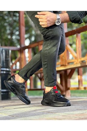 کفش اسنیکر مشکی مردانه چرم اصل ByItallanoshoes - کد 761652682