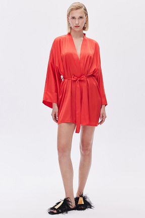 ربدوشام نارنجی زنانه ساده Feu De Elu - کد 843603073