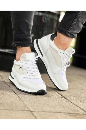 کفش اسنیکر سفید مردانه چرم اصل ByItallanoshoes - کد 764483298