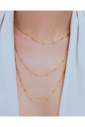 گردنبند نقره طلائی زنانه 925 عیار JesWellis - کد 860940479