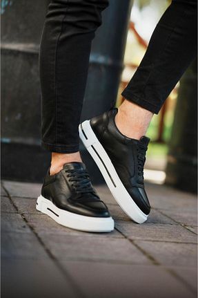 کفش اسنیکر مشکی مردانه چرم اصل ByItallanoshoes - کد 761652712