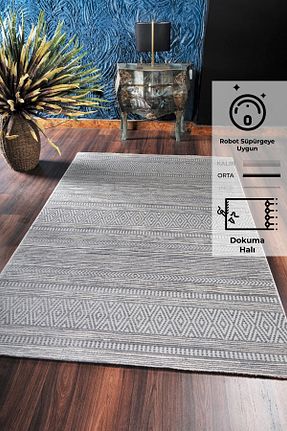 فرش طوسی پلی استر Konfor Halı - کد 258663272