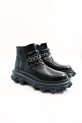 بوت / نیم بوت مشکی زنانه چرم خالص Tenau - کد 860943820