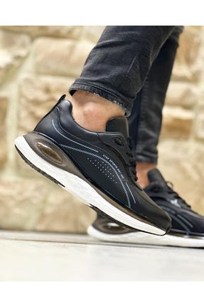 کفش اسنیکر مشکی مردانه چرم اصل ByItallanoshoes - کد 778246074