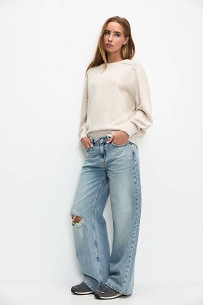 پلیور نباتی زنانه ساده Pull & Bear - کد 860939026