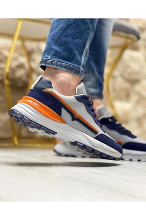 کفش اسنیکر سرمه ای مردانه چرم اصل ByItallanoshoes - کد 775368393