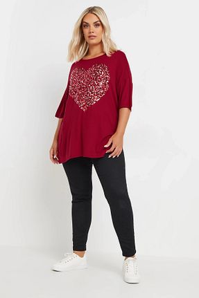 بلوز سایز بزرگ قرمز زنانه سایز بزرگ Stil Diva - کد 860982734