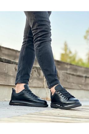 کفش اسنیکر مشکی مردانه چرم اصل ByItallanoshoes - کد 771062782