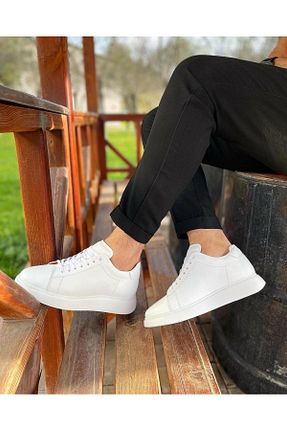 کفش اسنیکر سفید مردانه چرم اصل ByItallanoshoes - کد 762372894