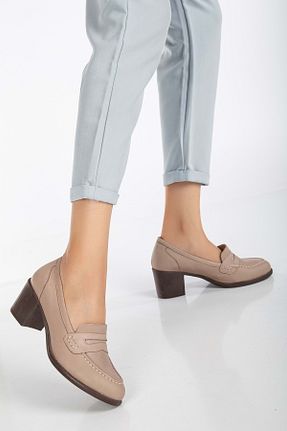 کفش کلاسیک طوسی زنانه چرم خالص ANALİN SHOES - کد 859917759