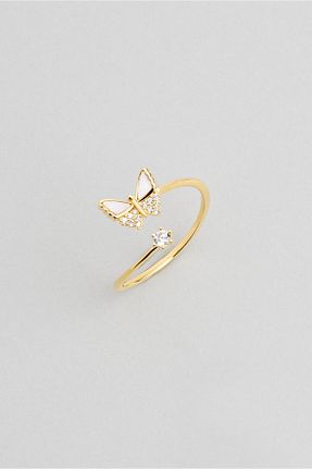 انگشتر نقره زرد زنانه زیرکن So Chic - کد 822334755