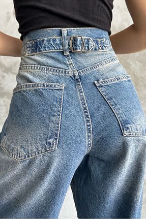 شلوار جین آبی زنانه پاچه پهن macharel jeans - کد 841674489